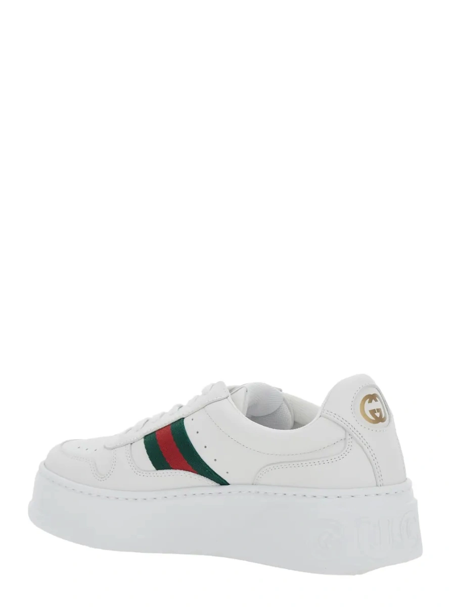 Sneakers Gucci albi din piele - Img 3