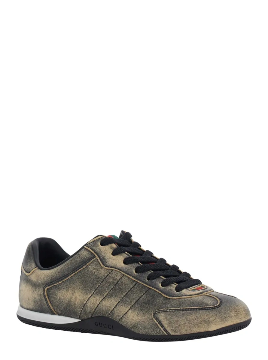 Sneakers Gucci negri din piele intoarsa - Img 2
