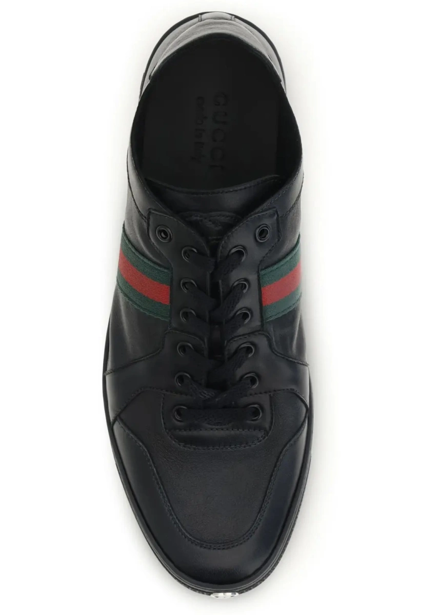 Sneakers Gucci negri din piele - Img 4