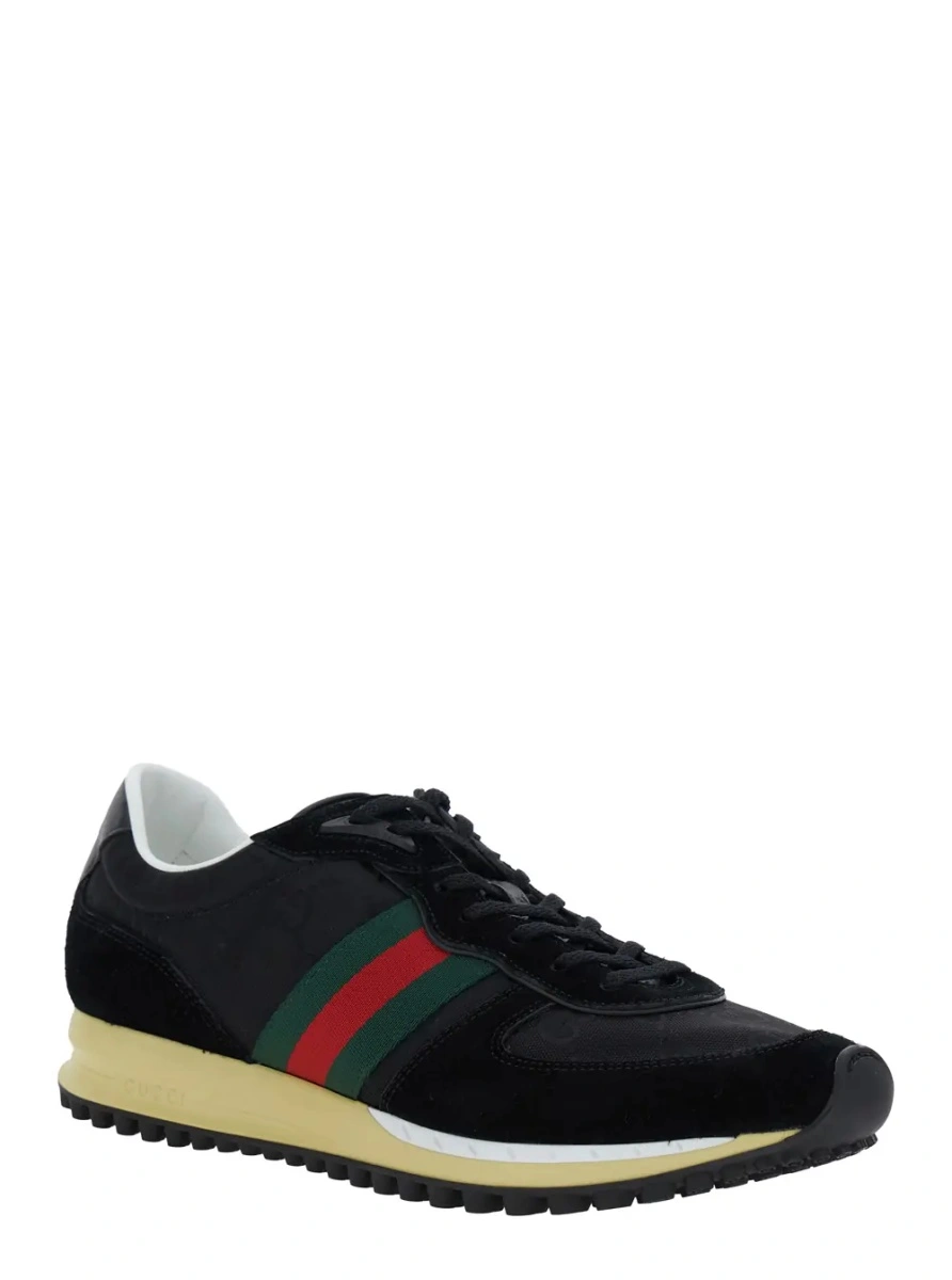 Sneakers Gucci negri din textil - Img 2