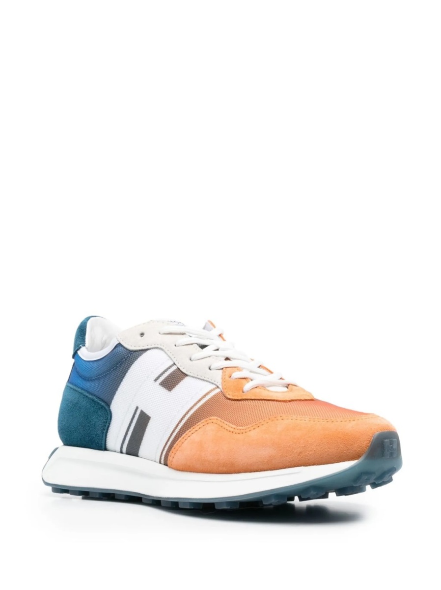 Sneakers Hogan albastri din material textil si piele - Img 2