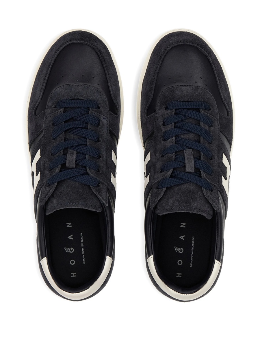 Sneakers Hogan albastri din piele intoarsa si piele - Img 3