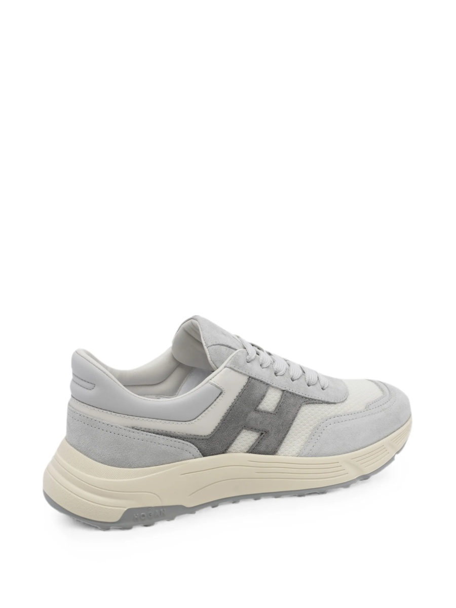 Sneakers Hogan gri din piele intoarsa si nylon - Img 3