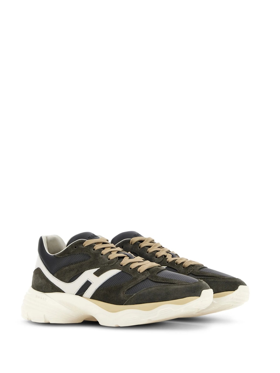 Sneakers Hogan gri din piele intoarsa si piele - Img 2