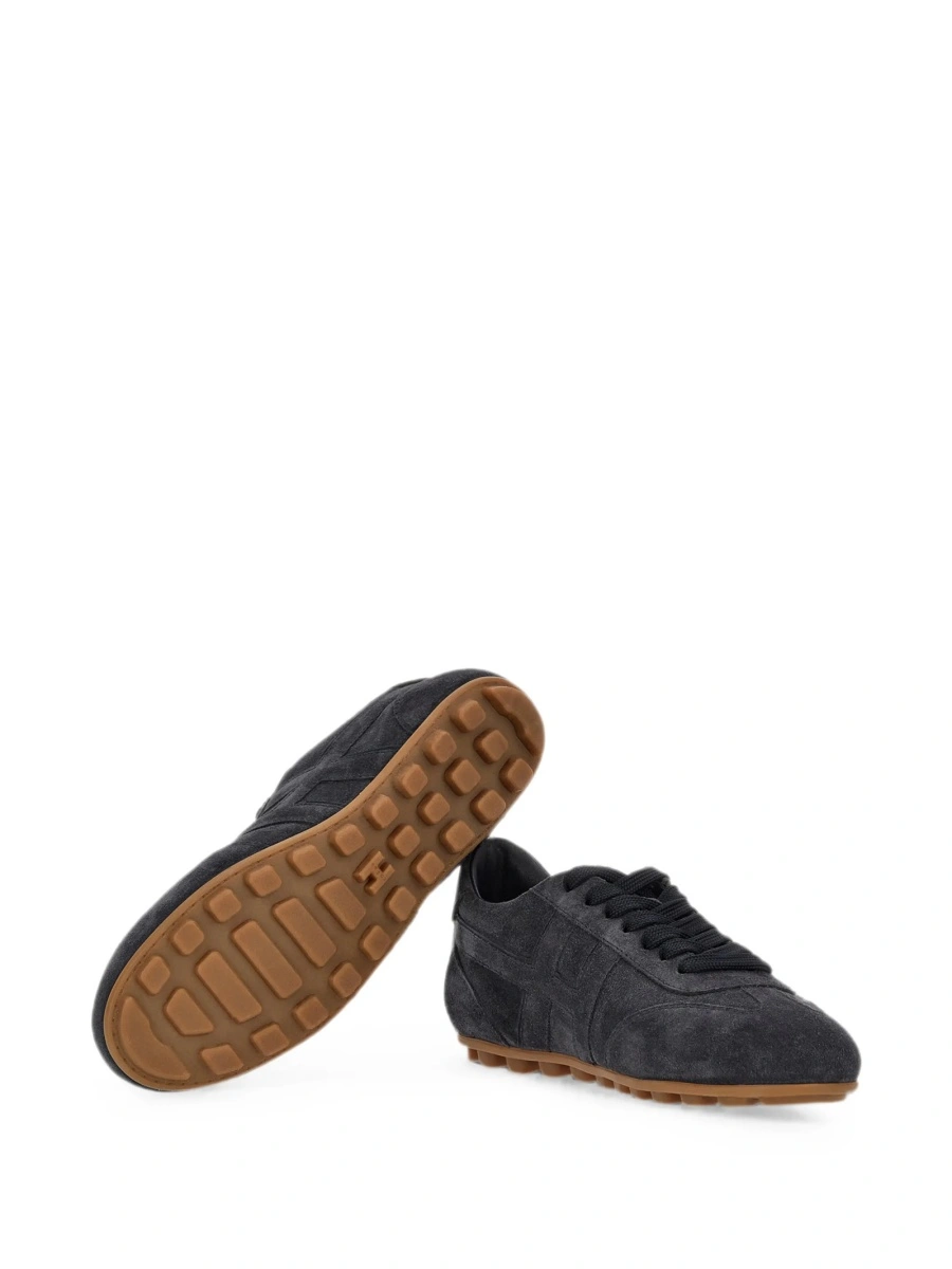 Sneakers Hogan gri din piele si piele intoarsa - Img 5