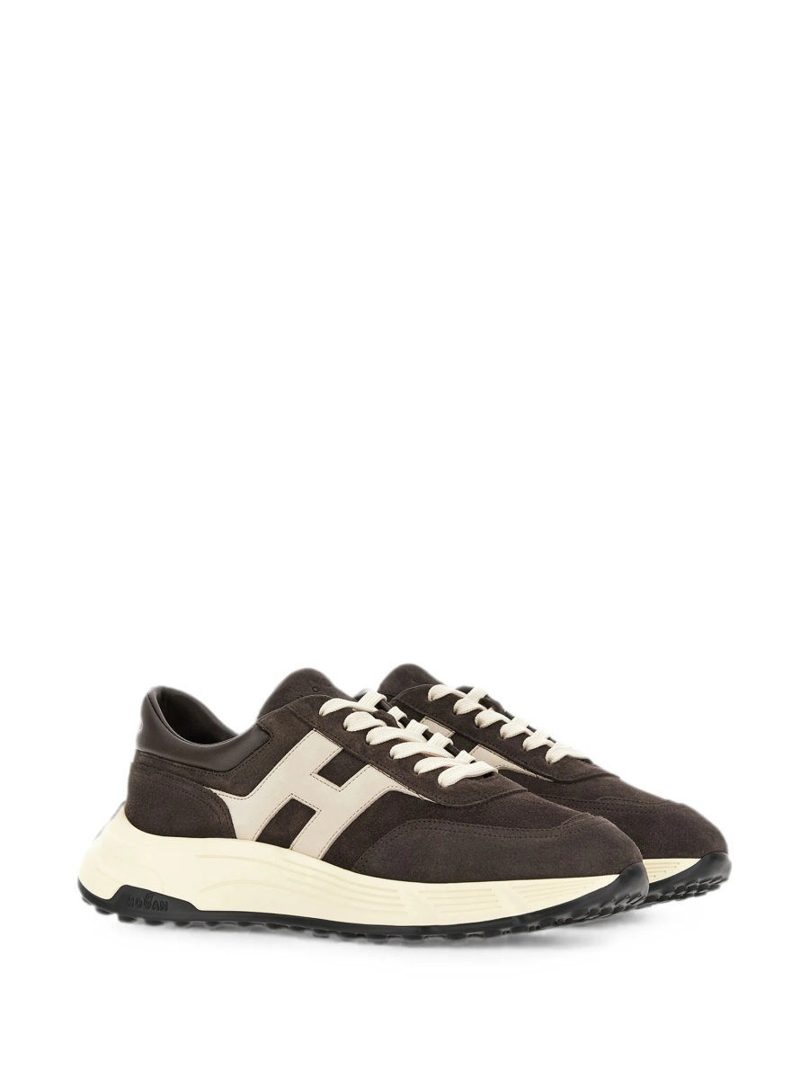 Sneakers Hogan maro din piele intoarsa si piele - Img 2