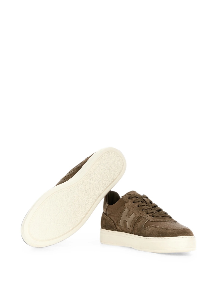 Sneakers Hogan maro din piele si piele intoarsa - Img 5