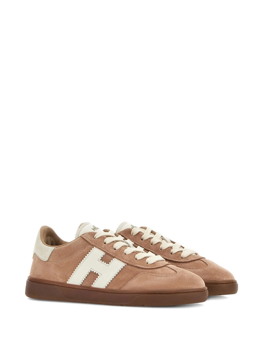 Sneakers Hogan maro din piele si piele intoarsa - Img 2