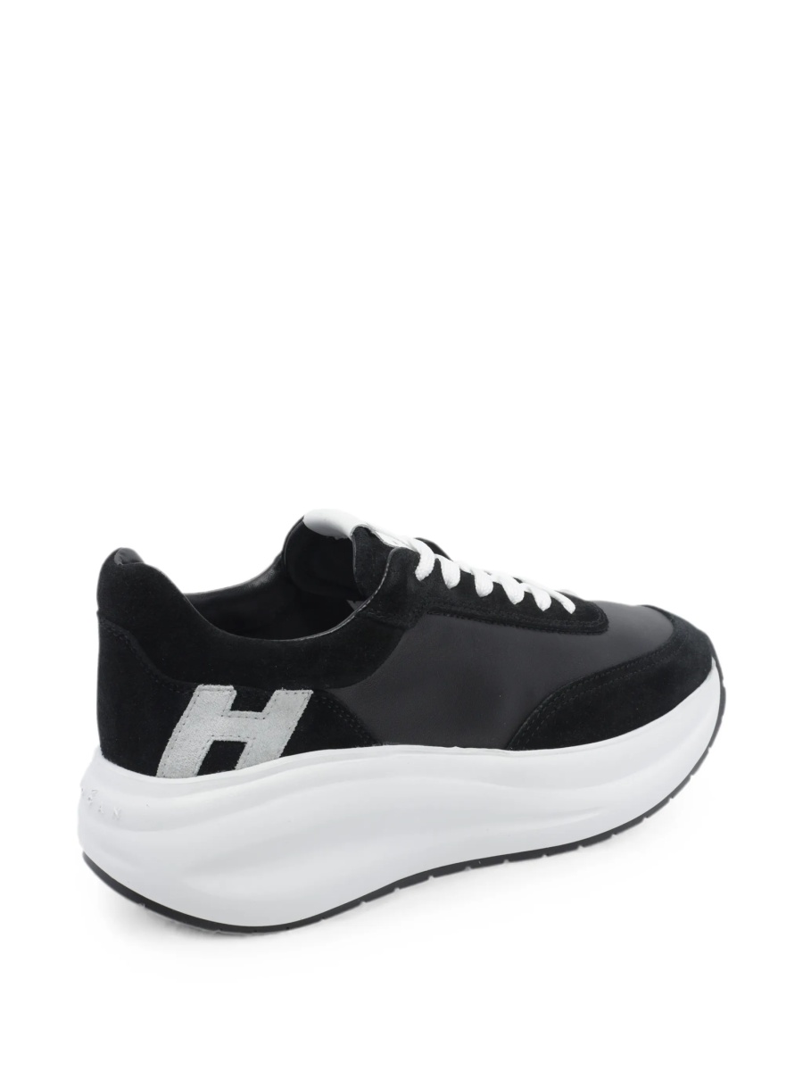 Sneakers Hogan negri din piele si piele intoarsa - Img 4