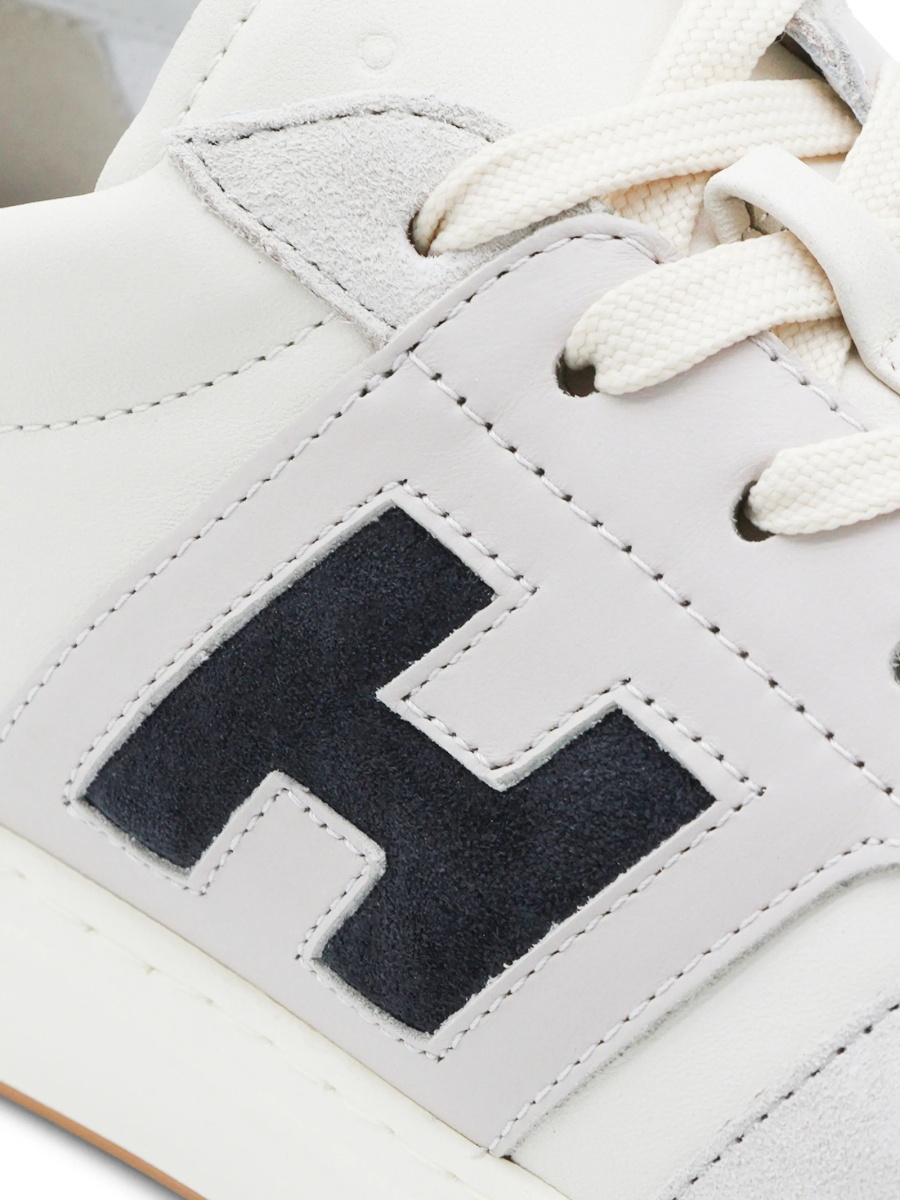 Sneakers Hogan neutri din piele intoarsa si piele - Img 4