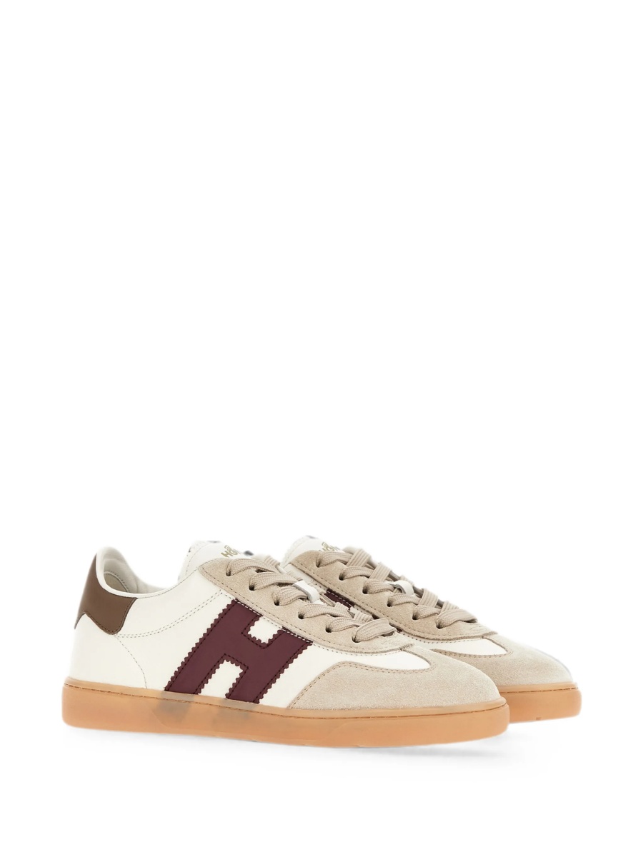Sneakers Hogan neutri din piele intoarsa si piele - Img 2