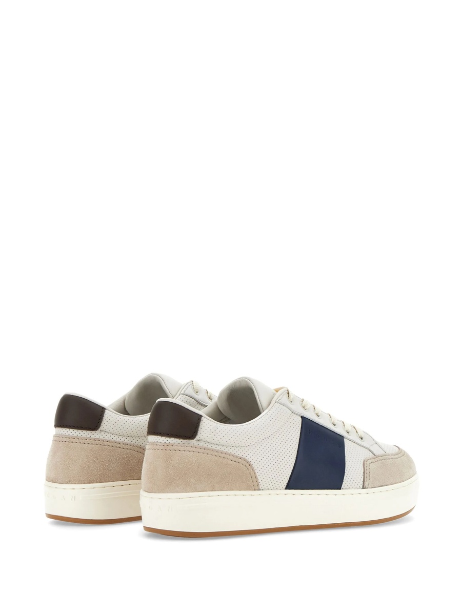 Sneakers Hogan neutri din piele si piele intoarsa - Img 3