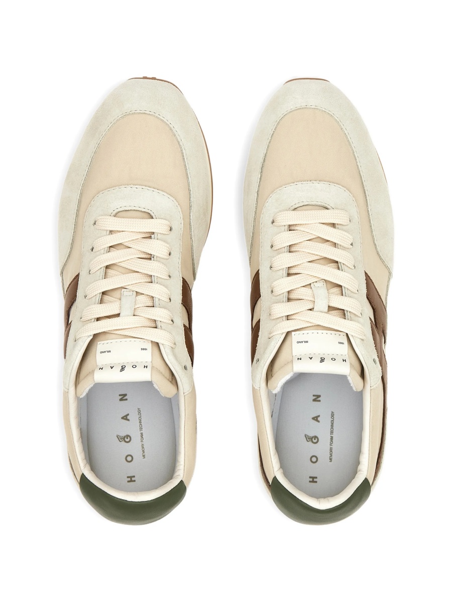 Sneakers Hogan neutri din piele si poliamida - Img 4