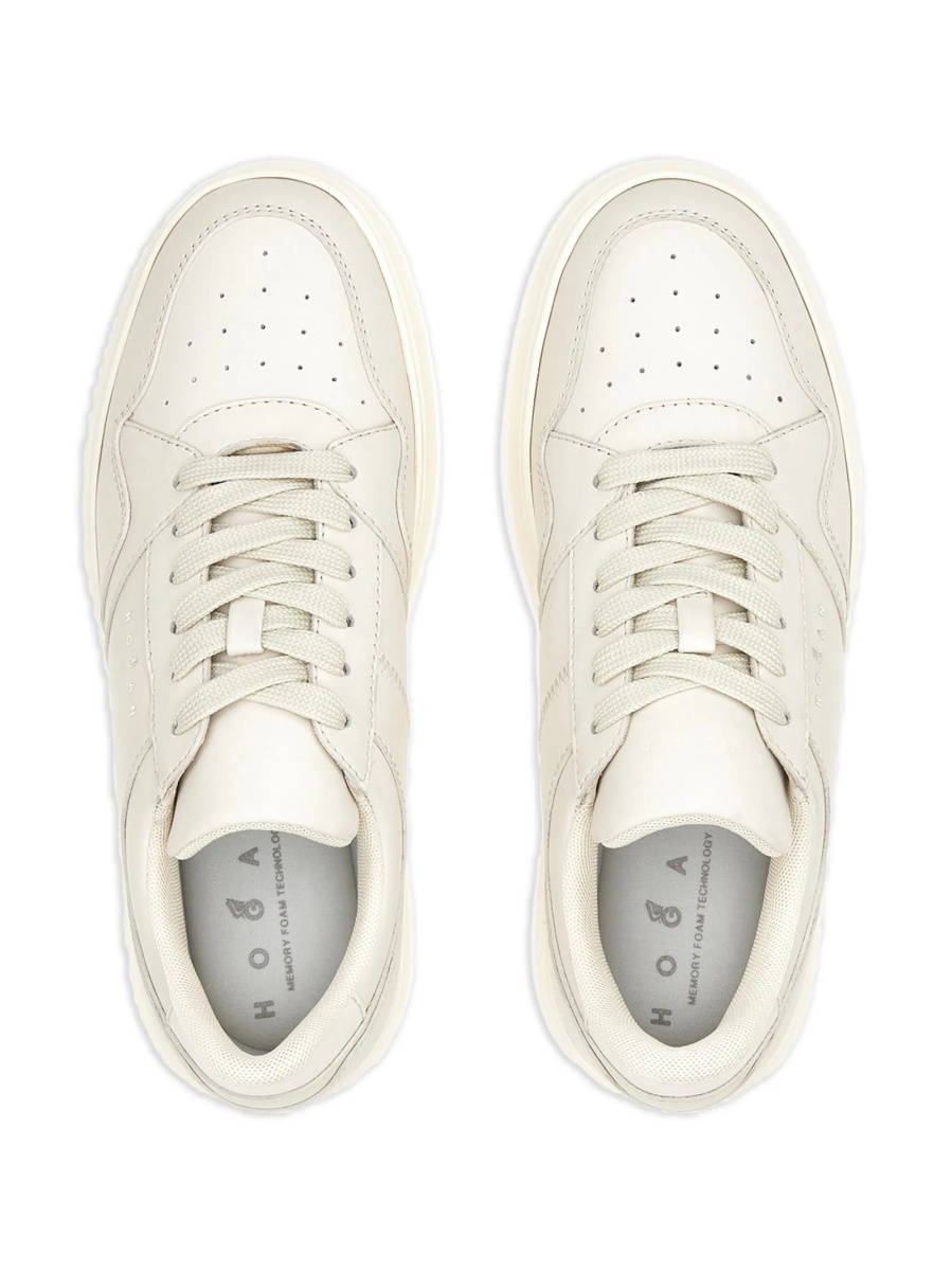 Sneakers Hogan neutri din piele - Img 5