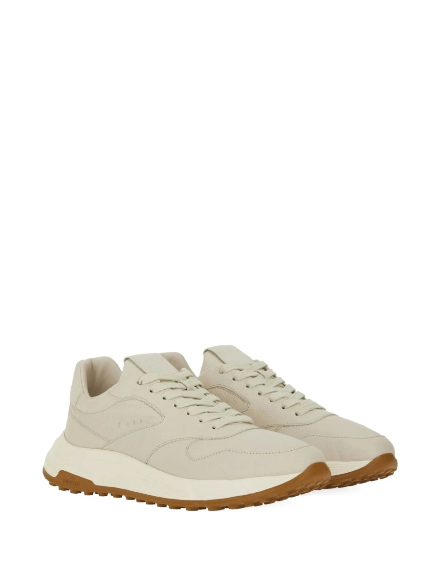 Sneakers Hogan neutri din piele - Img 2