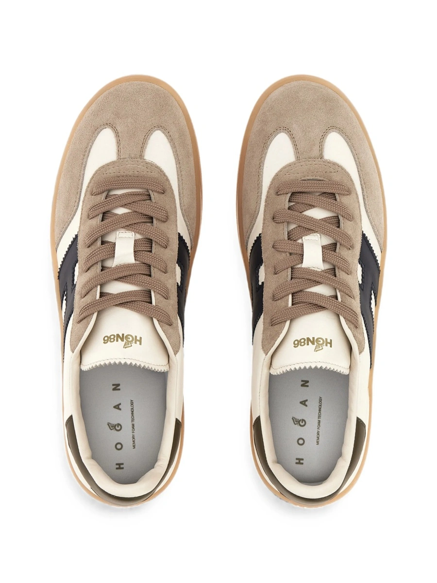 Sneakers Hogan neutri din piele - Img 6
