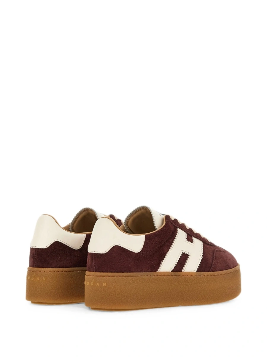 Sneakers Hogan rosii din piele intoarsa si piele - Img 4