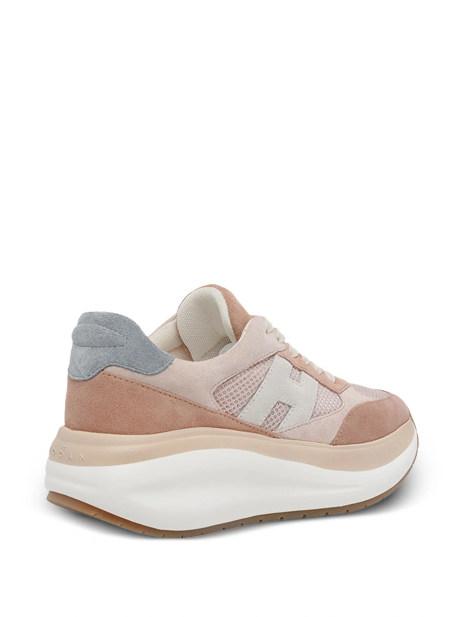 Sneakers Hogan roz din piele intoarsa - Img 4