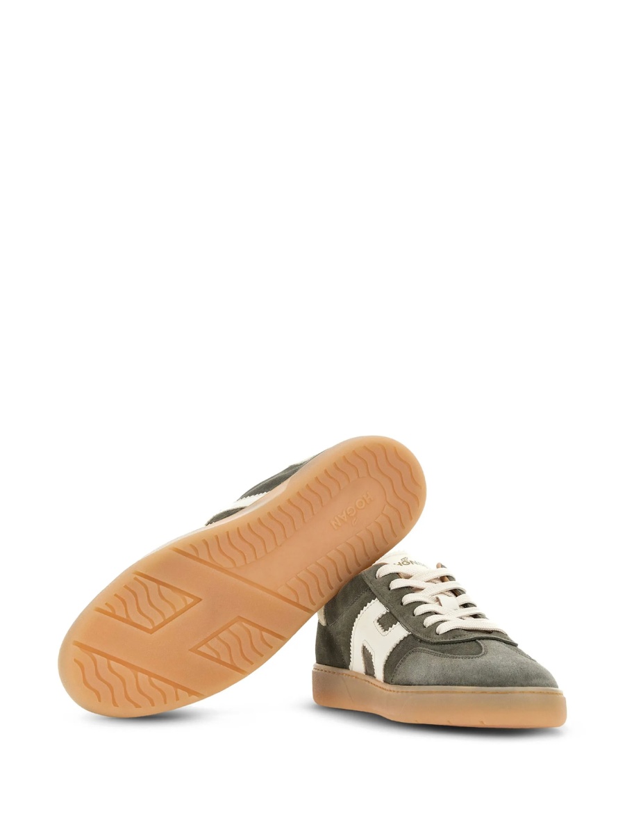 Sneakers Hogan verzi din piele si piele intoarsa - Img 4