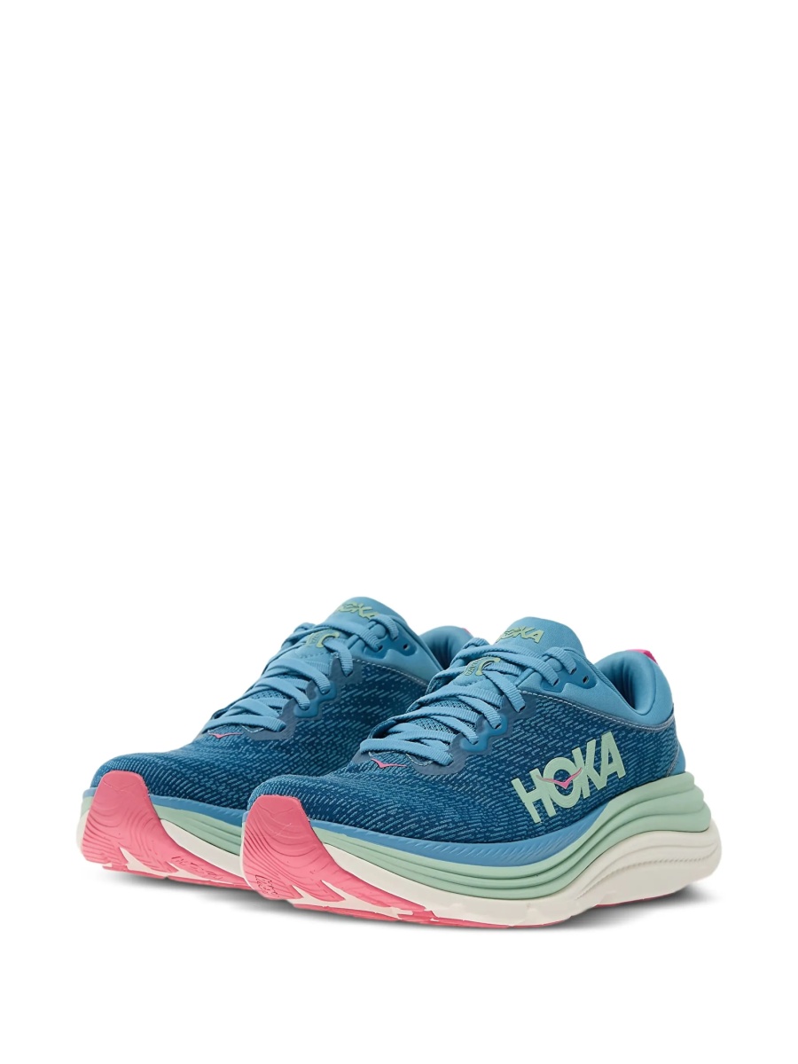 Sneakers Hoka One One albastri din material textil - Img 2
