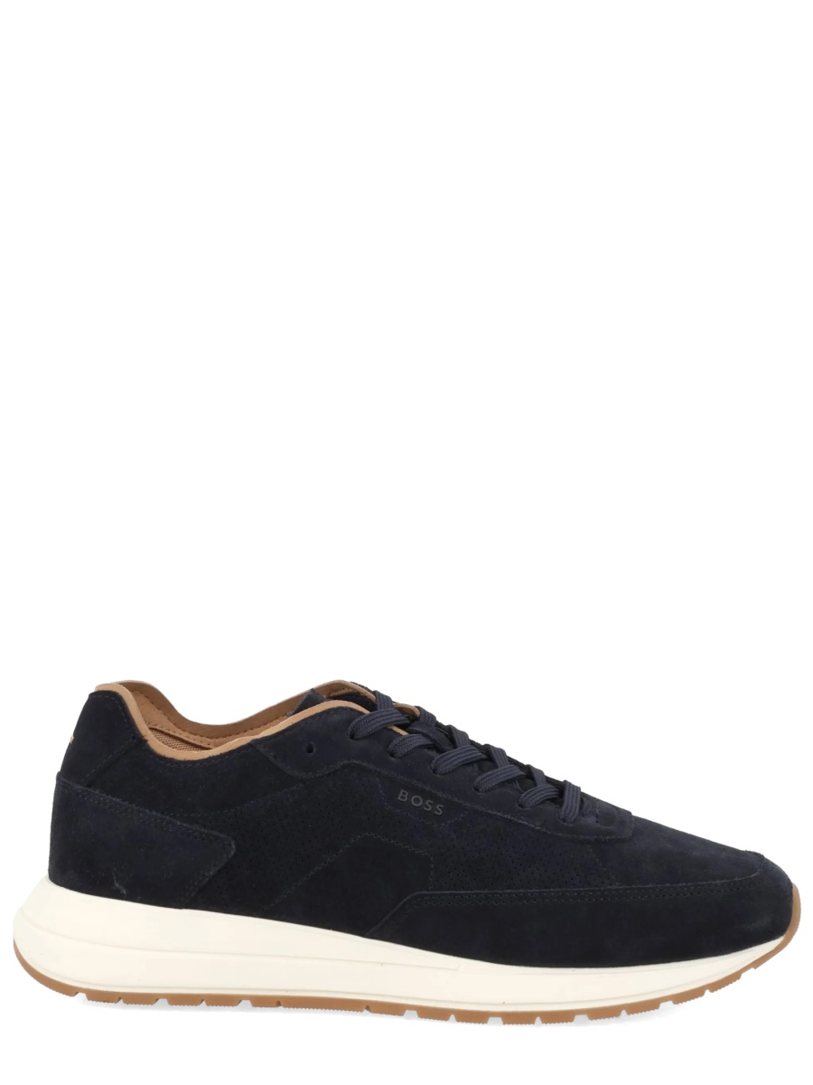 Sneakers Hugo Boss albastri din piele intoarsa - Img 2