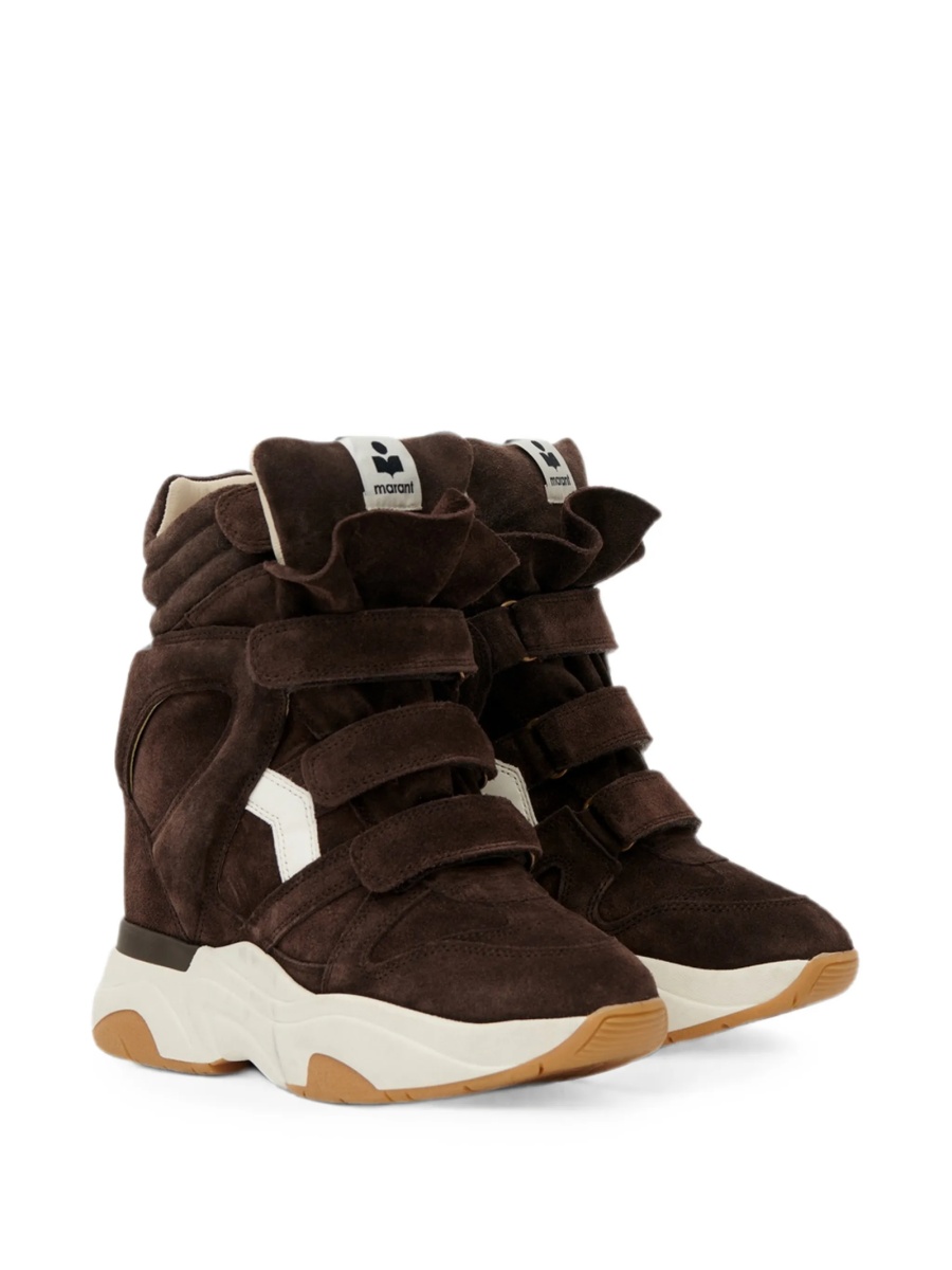 Sneakers Isabel Marant maro din piele intoarsa si piele - Img 2