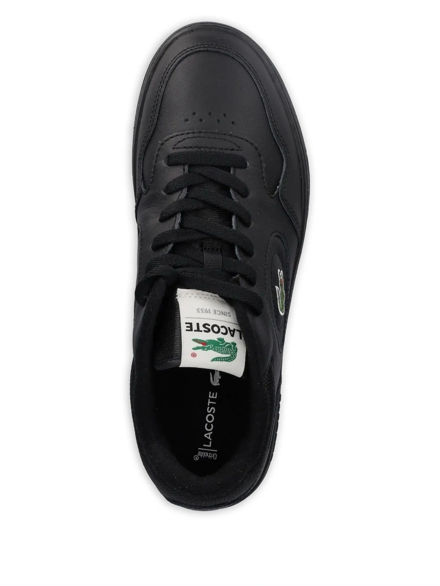 Sneakers Lacoste negri din piele si polyester - Img 3