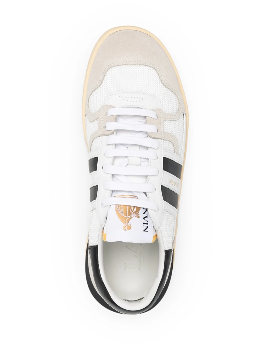 Sneakers Lanvin albi din material textil si piele - Img 4