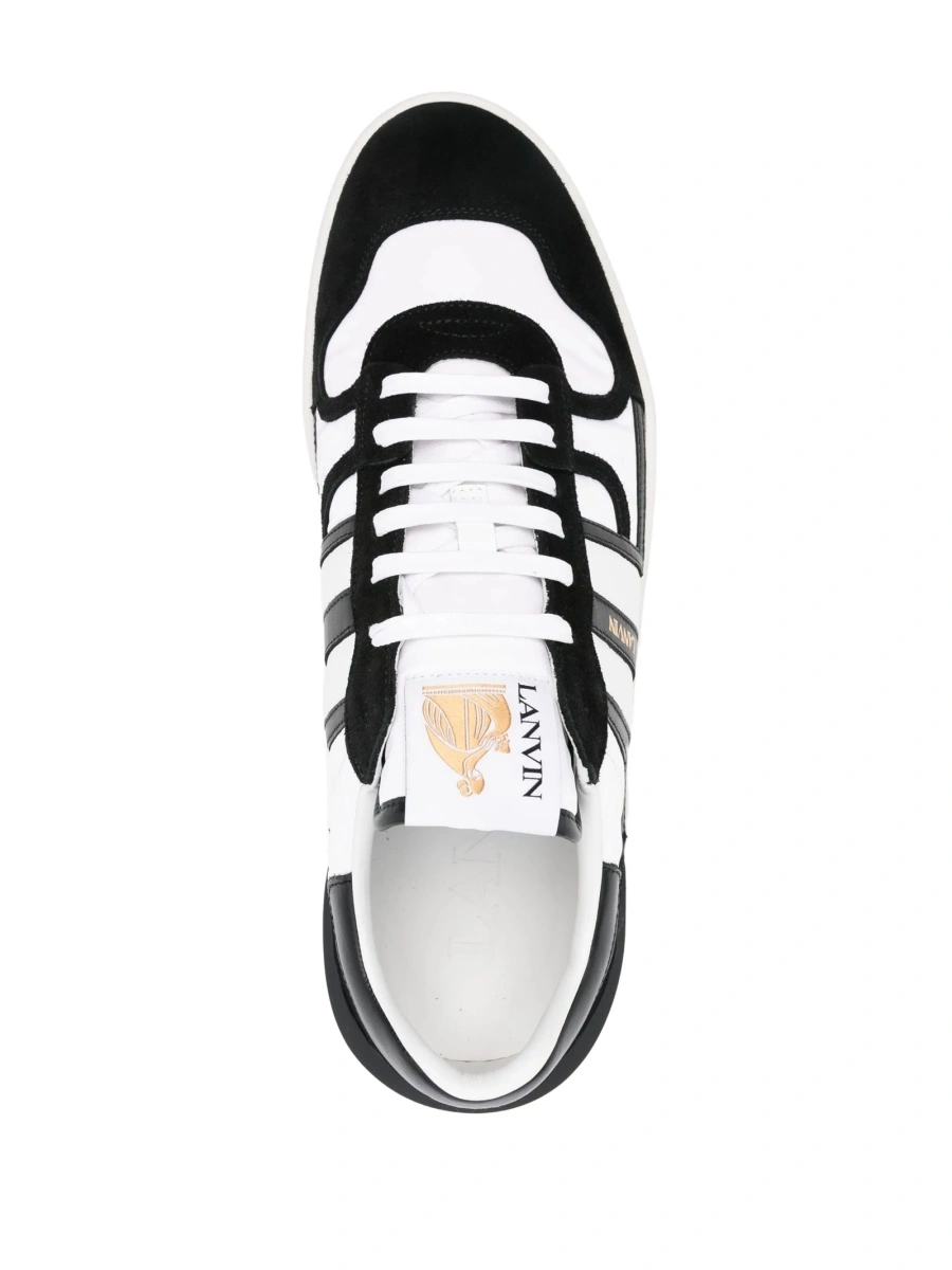 Sneakers Lanvin negri din piele si material textil - Img 4