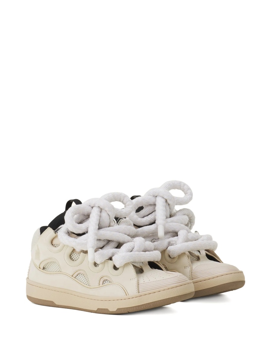 Sneakers Lanvin neutri din polyester si bos taurus - Img 2