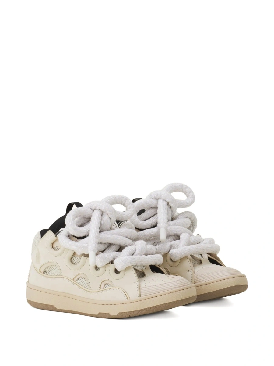 Sneakers Lanvin neutri din polyester si bos taurus - Img 2