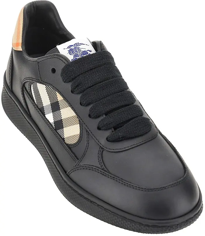 Sneakers Leather and Check fabric 'Terrace' sneakers - Img 2