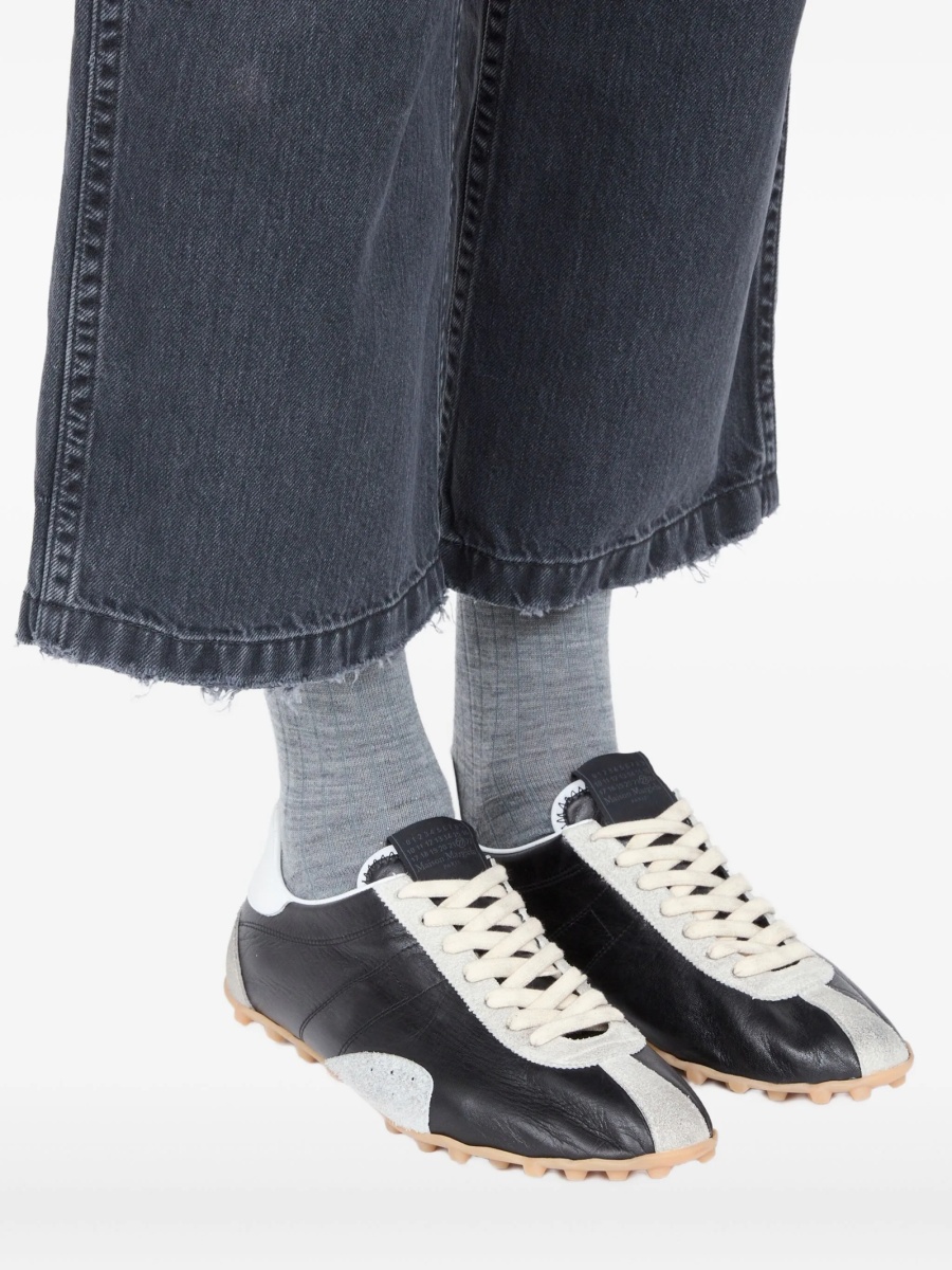 Sneakers Maison Margiela negri din piele si piele intoarsa - Img 5