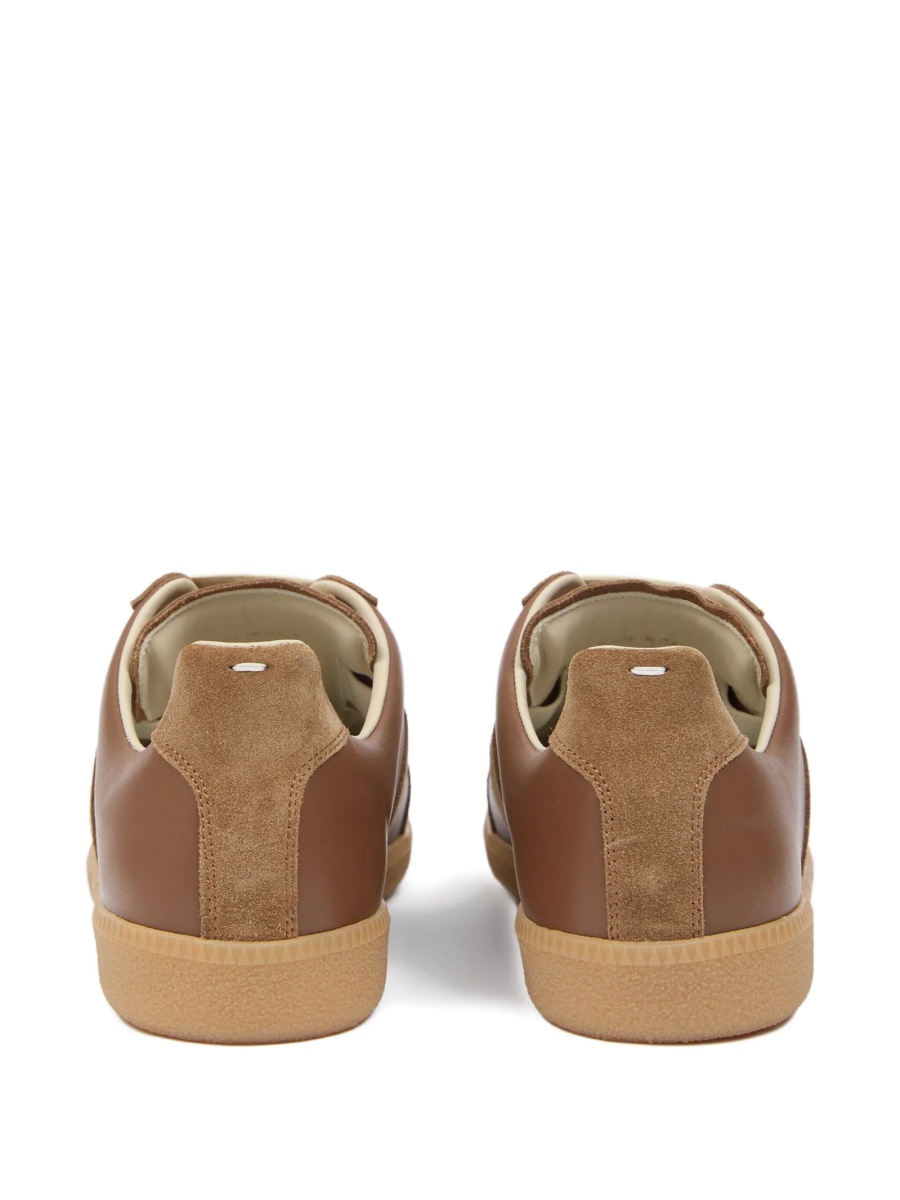 Sneakers Maison Margiela replica maro din piele si piele intoarsa - Img 3