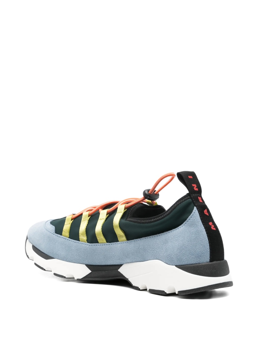 Sneakers Marni albastri din piele intoarsa si material textil - Img 6