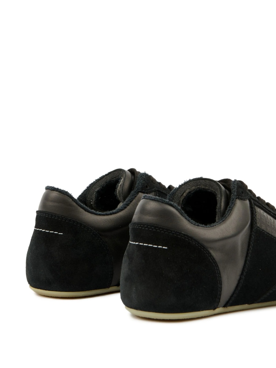Sneakers MM6 Maison Margiela negri din piele si piele intoarsa - Img 4