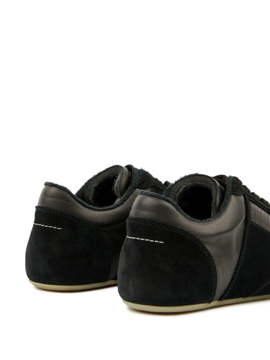 Sneakers MM6 Maison Margiela negri din piele si piele intoarsa - Img 4