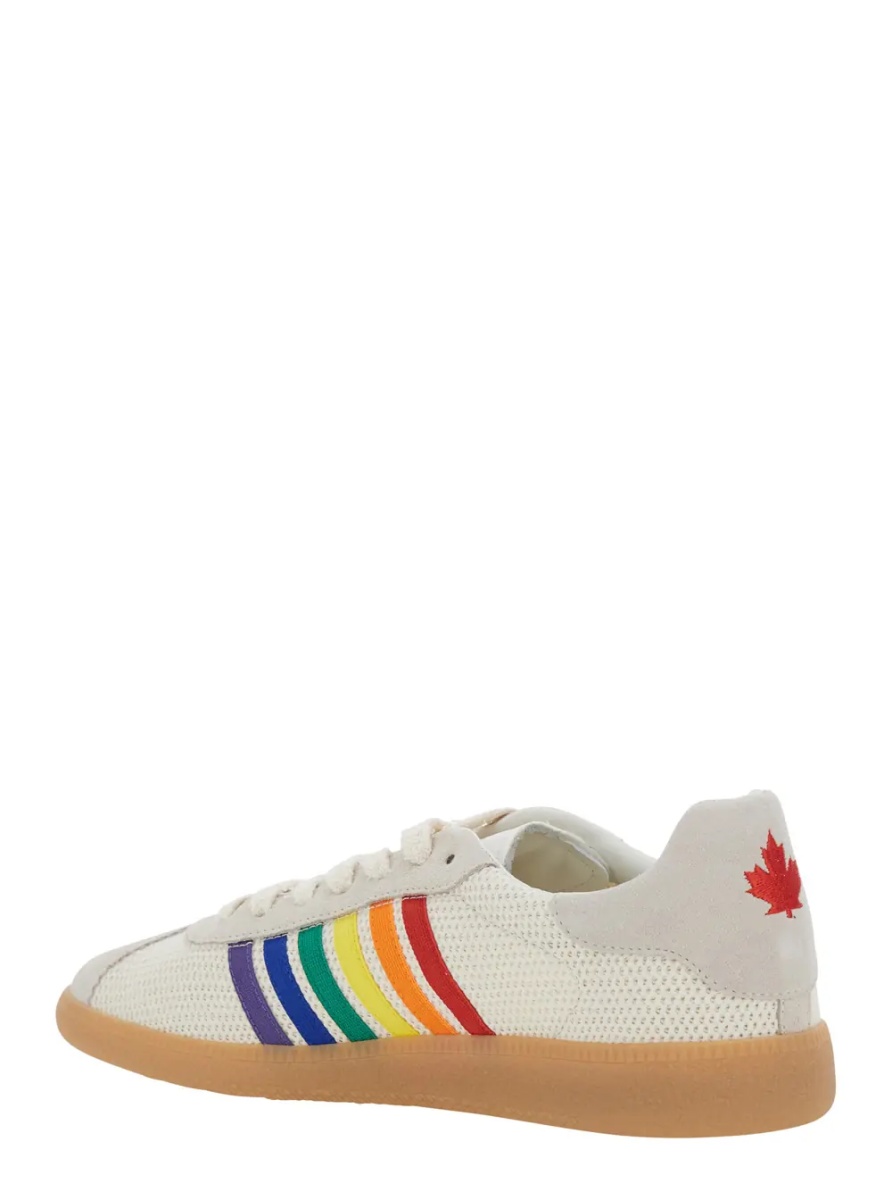 Sneakers Multicolor Sneaker with Logo Lettering Embroidery on the Tongue and Striped Details on the Side in Leather and Fabric for Men - Img 3