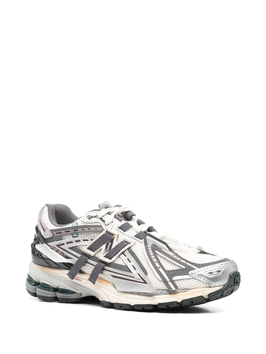 Sneakers New Balance argintii din material textil si piele - Img 2