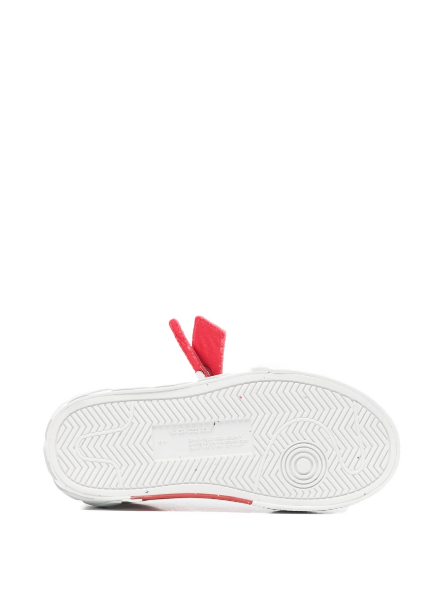 Sneakers Off-White albi din material textil si piele - Img 4