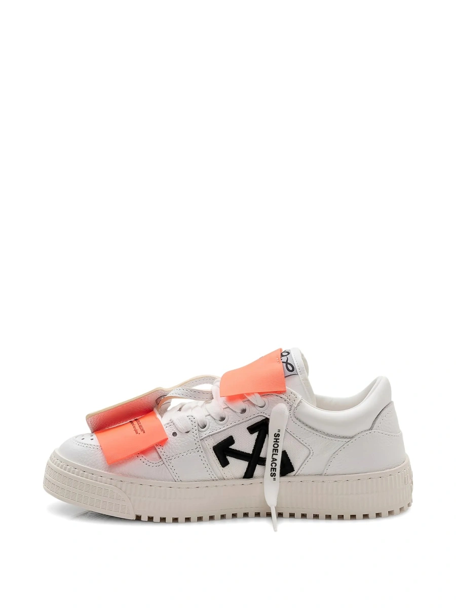Sneakers Off-White albi din piele si bumbac - Img 4
