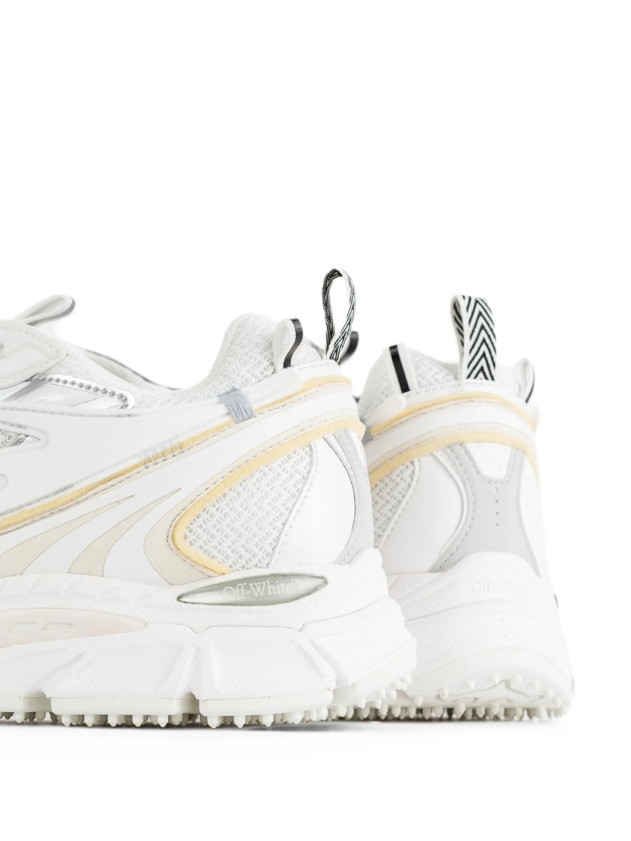 Sneakers Off-White albi din polyester si poliuretan - Img 4