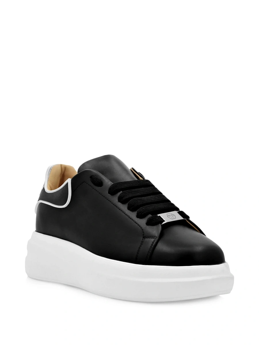 Sneakers Philipp Plein negri din piele - Img 2