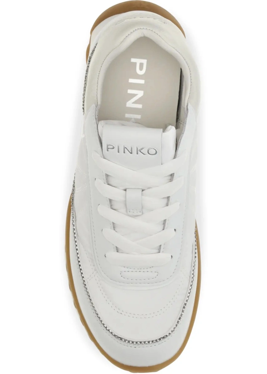 Sneakers Pinko albi din piele - Img 4