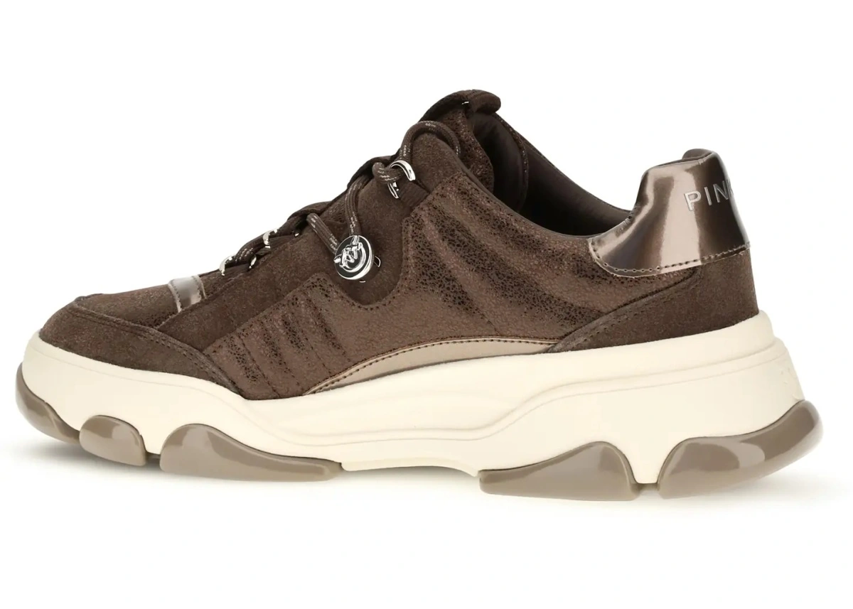 Sneakers Pinko maro din piele intoarsa - Img 3