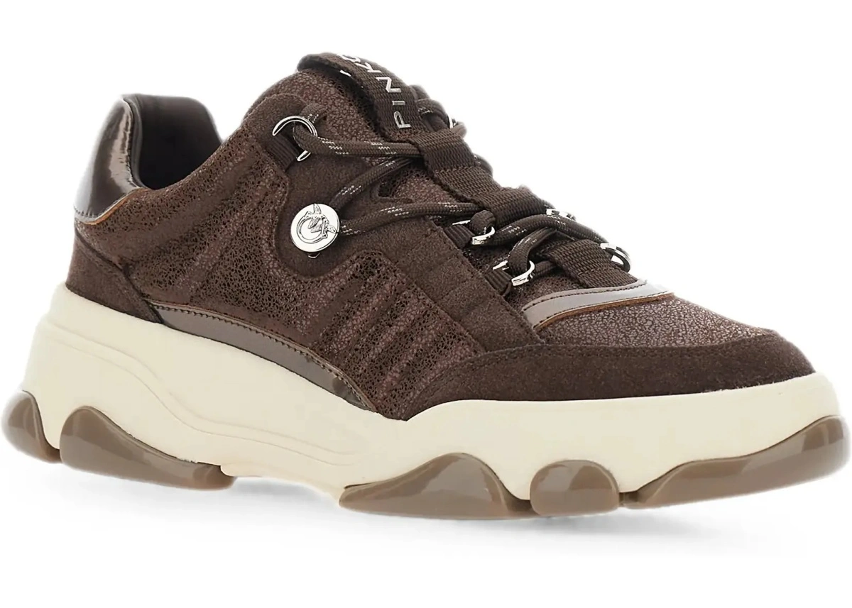 Sneakers Pinko maro din piele intoarsa - Img 5