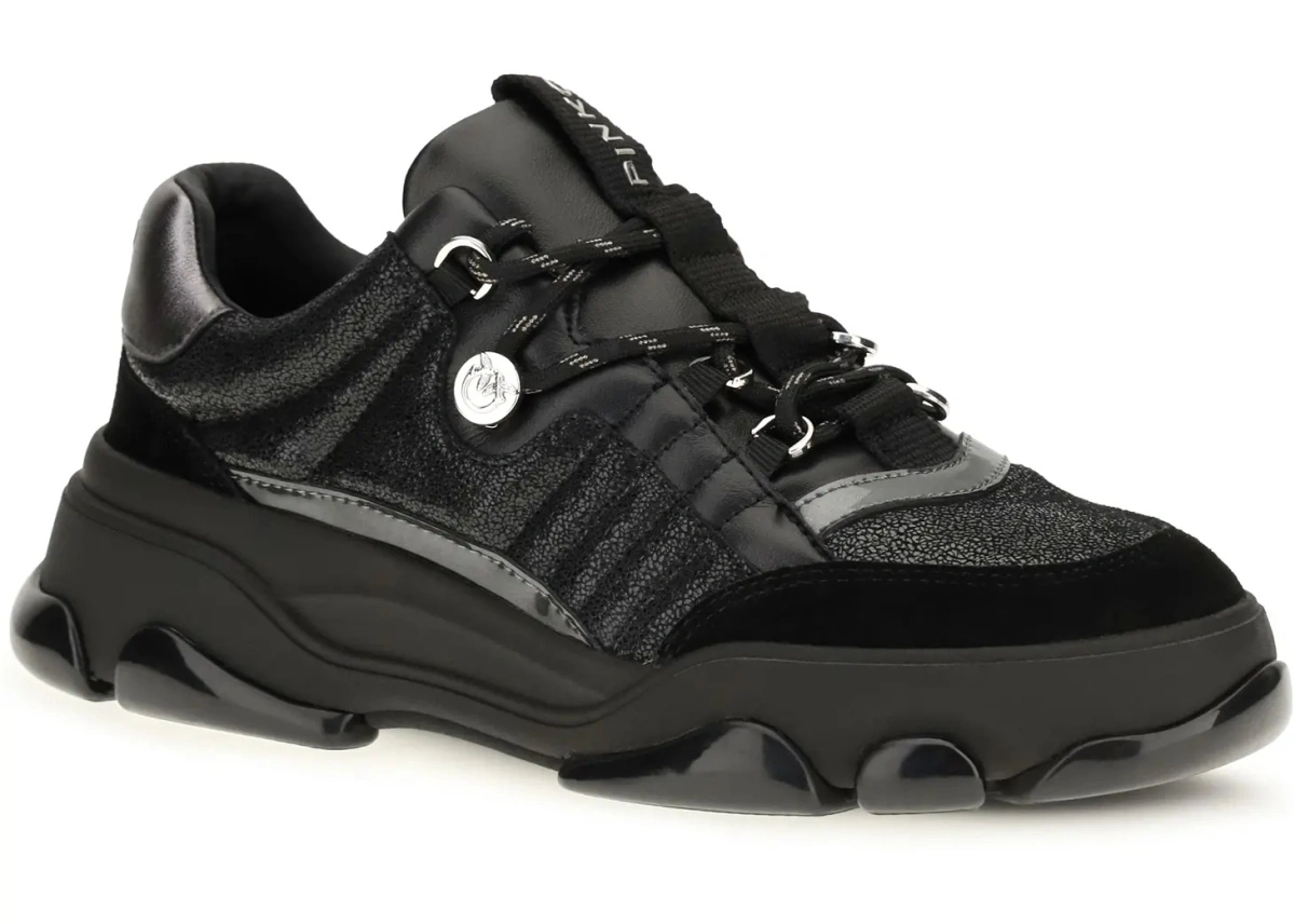 Sneakers Pinko negri din piele intoarsa - Img 2