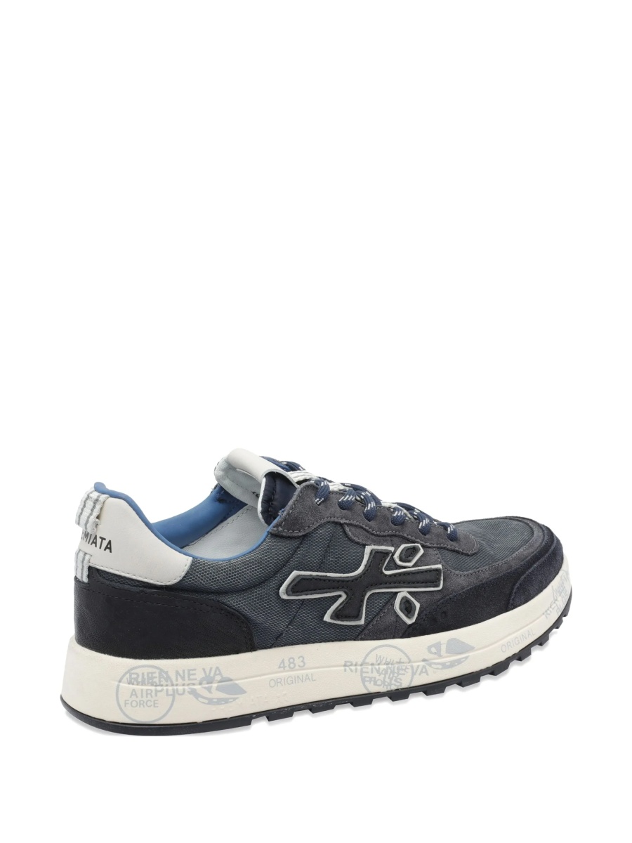 Sneakers Premiata albastri din material textil si piele intoarsa - Img 4