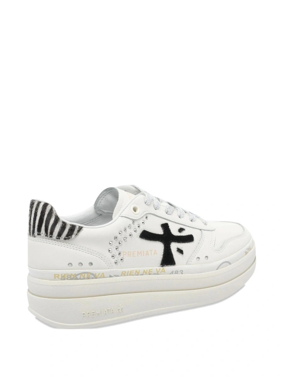 Sneakers Premiata albi din piele - Img 3