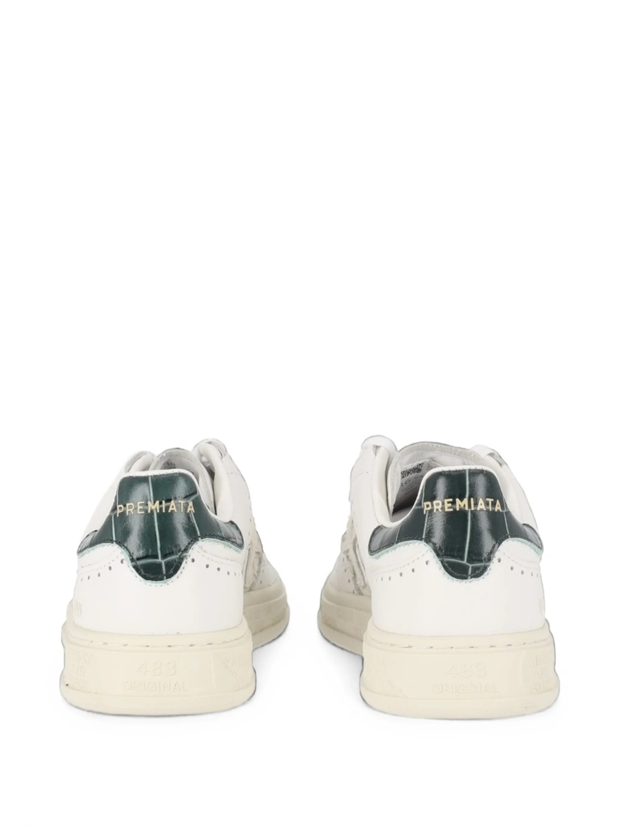 Sneakers Premiata albi din poliamida si piele - Img 4
